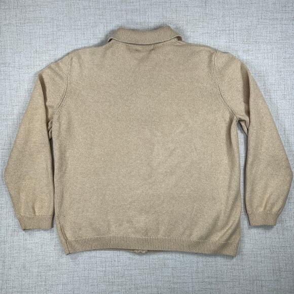 Alfred Dunner Full Zip Fall Cardigan Women's 1X Tan Cottagecore Leaves Beaded - Picture 2 of 7